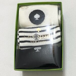 Kate Spade 3 Pack Polka Dot Striped Solid Socks Cream & Black